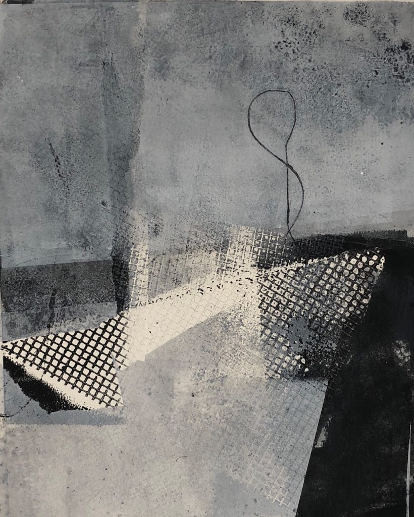 Monotypie schwarz grau II, 2018